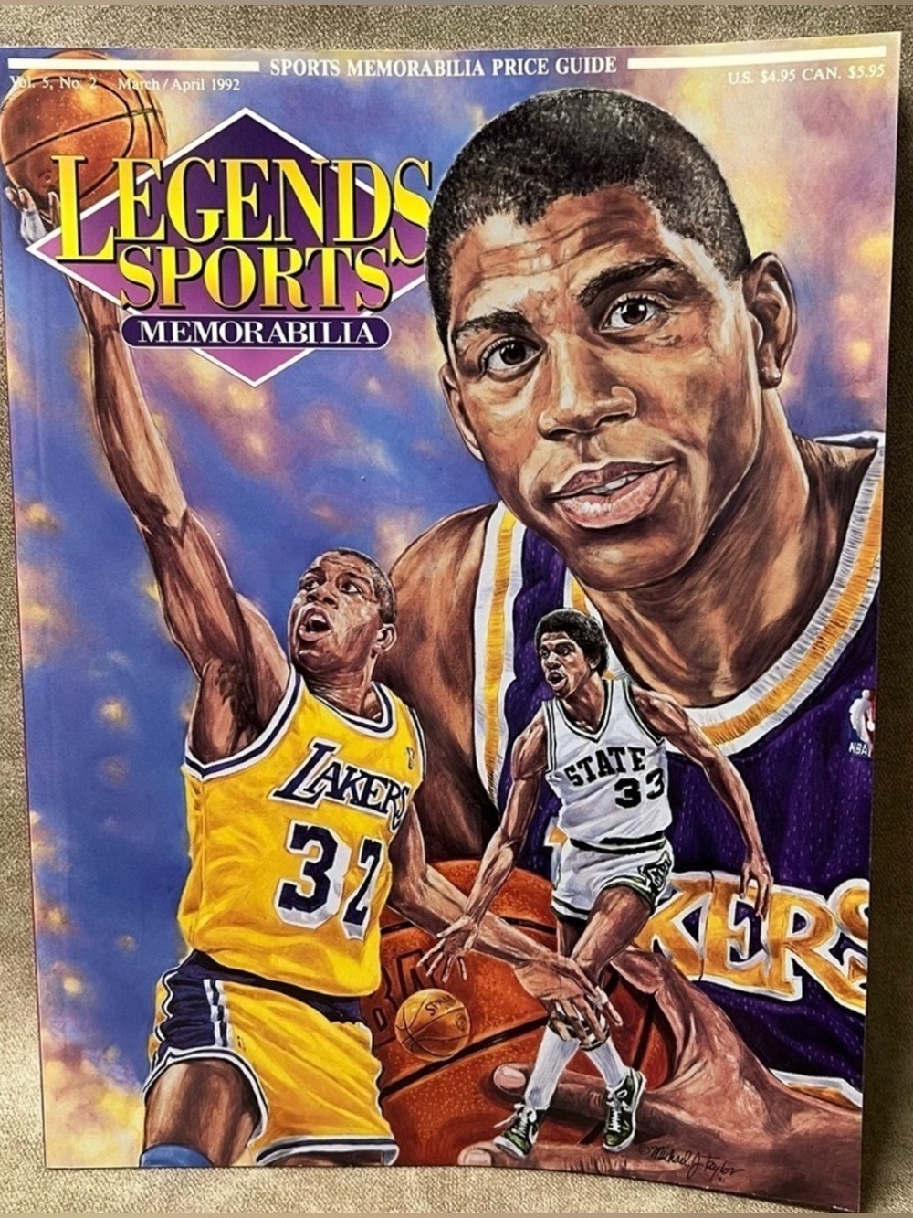Legends Sports Memorabilia Mag. Famous Artwork Cover of Magic Johnson: Untouched